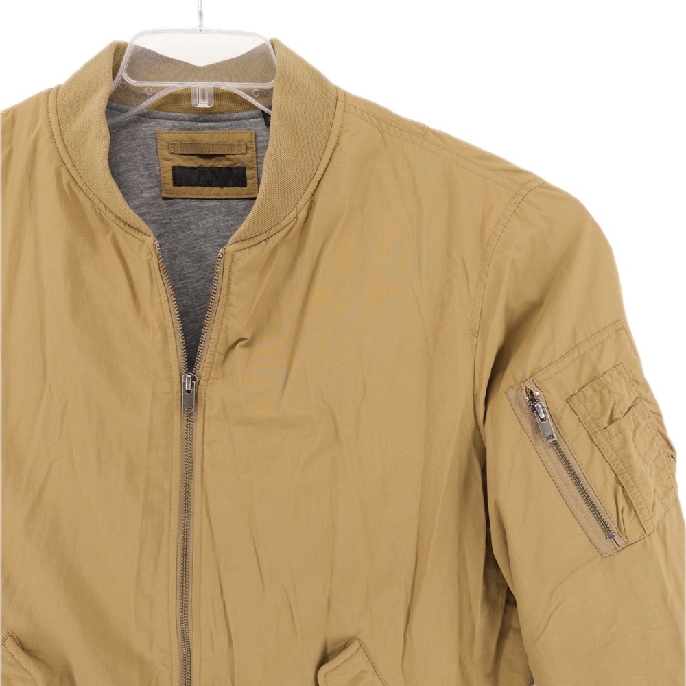 Uniqlo Mens XL Bomber Jacket Tan Brown MA-1 Military Utility Flight Blouson